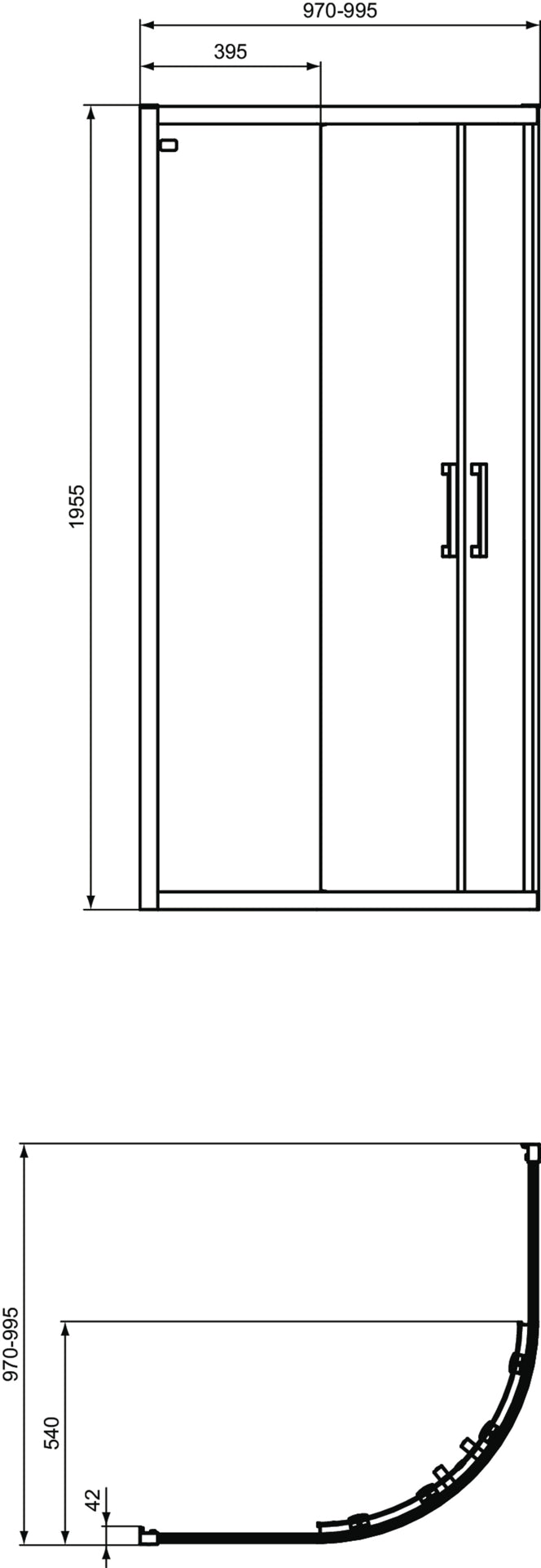 Connect 2 Заоблена душ кабина 100х100