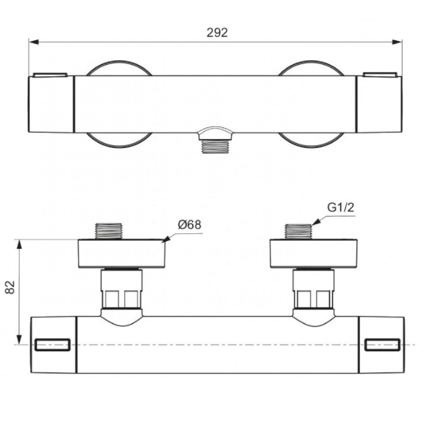 Ceratherm Alu+ Термостатен стенен смесител за душ