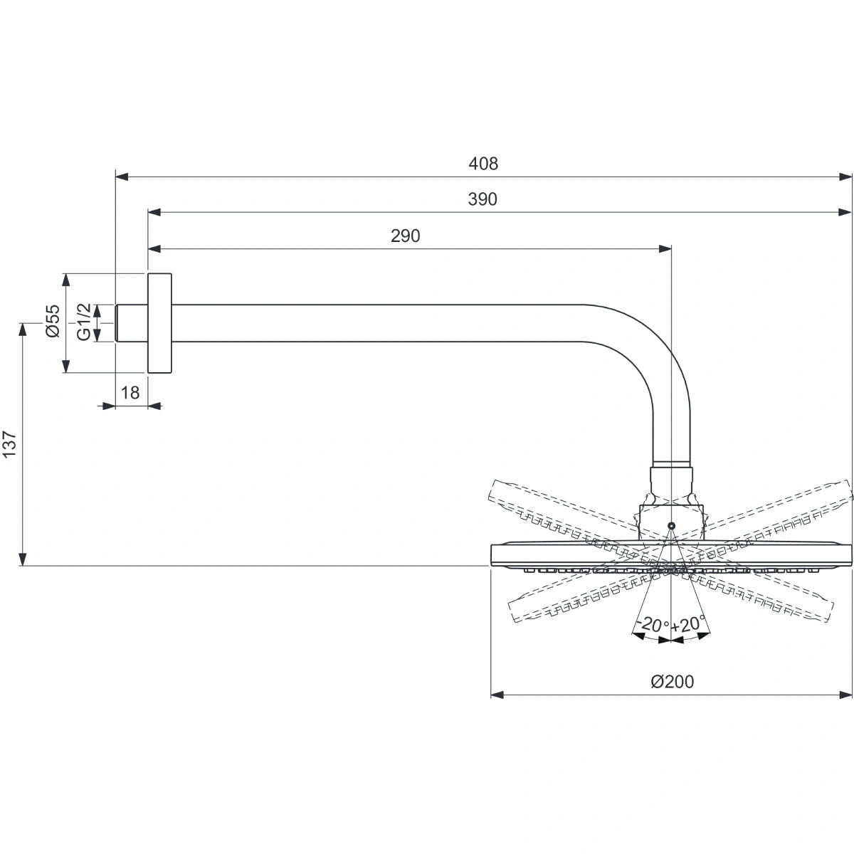 Cerabase Смесител за вграждане за вана/душ