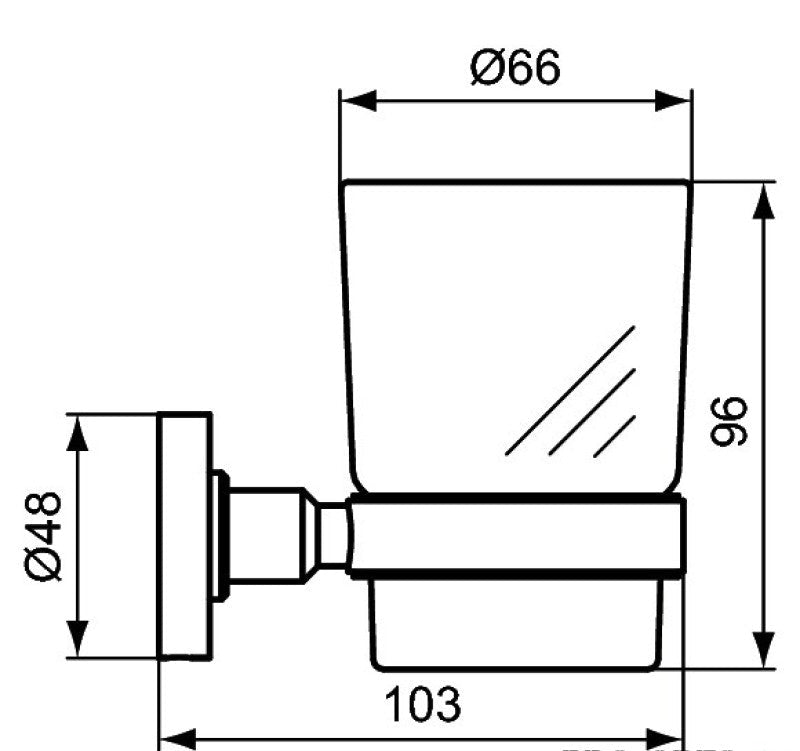 IOM Стъклена чаша с държач - матово стъкло