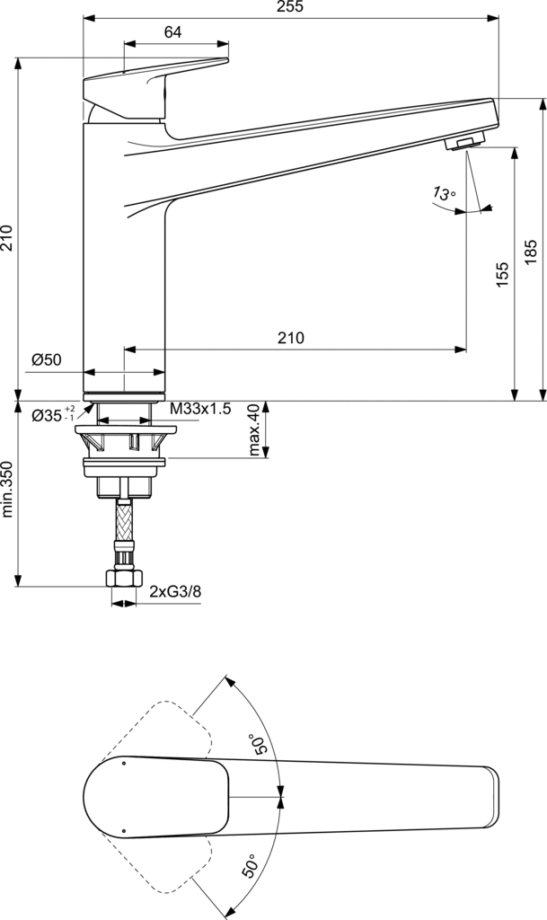 Ceraplan Стоящ смесител за кухня