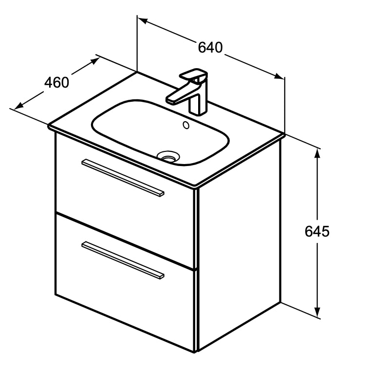 Eurovit+ Конзолен шкаф за мивка 60см