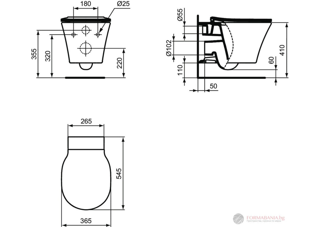 Ideal Standard Комплект структура за вграждане моноблок