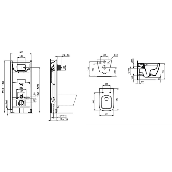 Ideal Standard i.life B Rimless+ Комплект моноблок