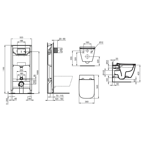 Ideal Standard i.life B моноблок комплект за вграждане