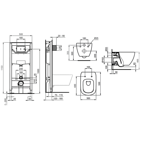 Connect Air Rimless+ Kомплект моноблок