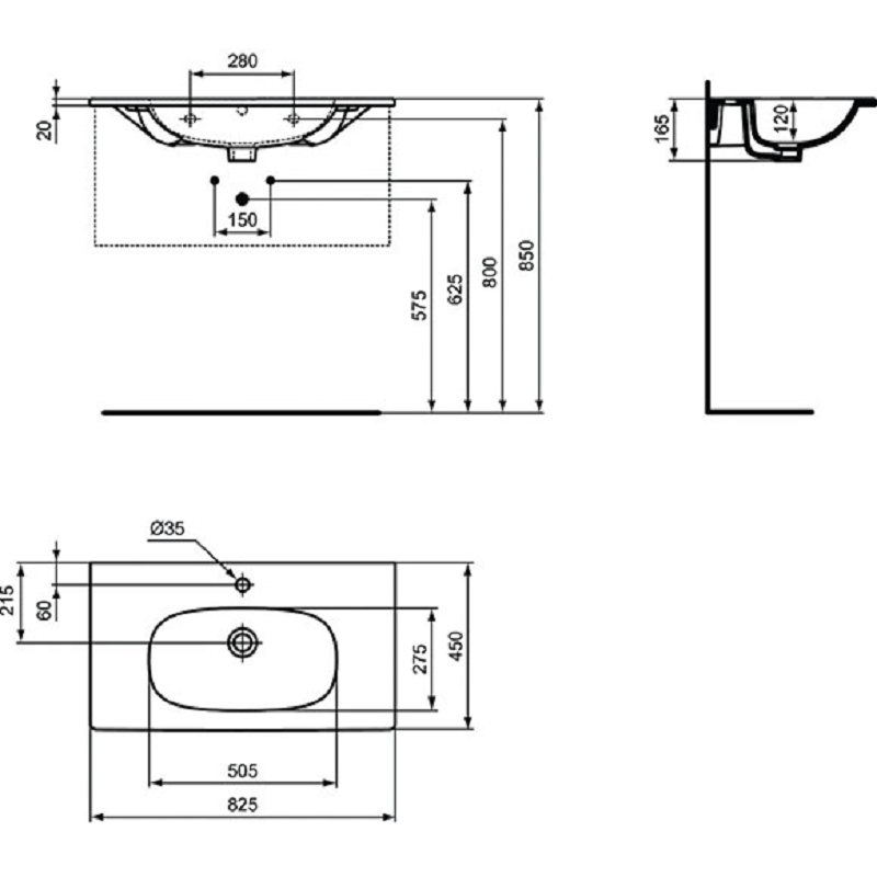 Tesi Мебел с мивка и аксесоари 80см