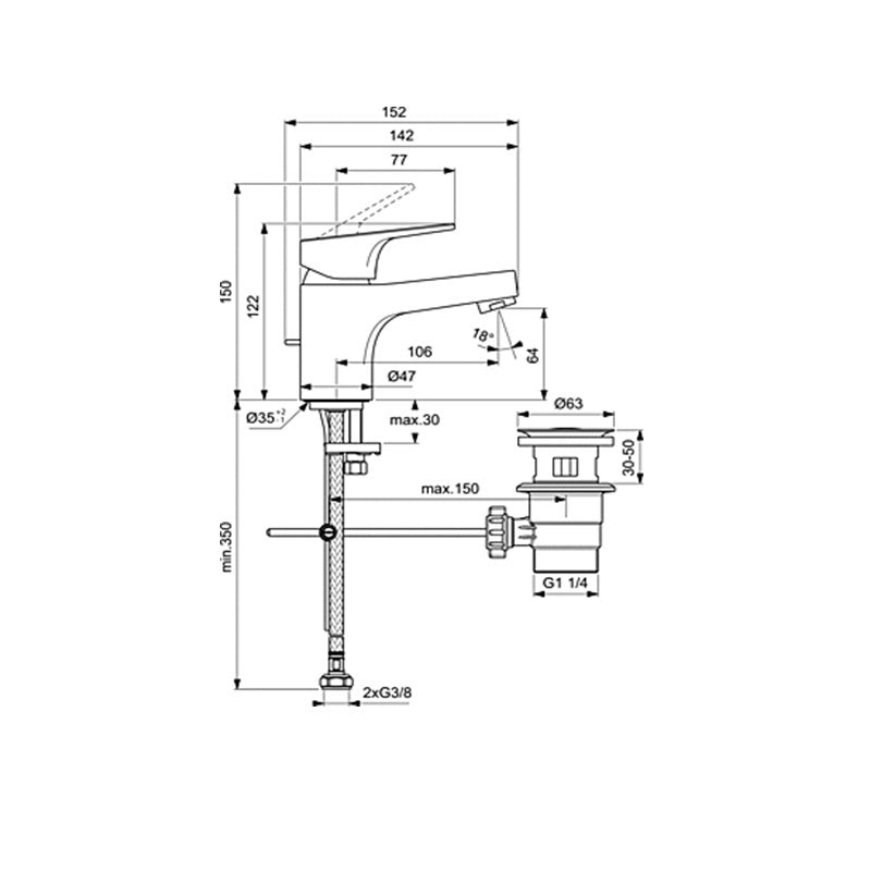 Cerabase Смесител за умивалник H60