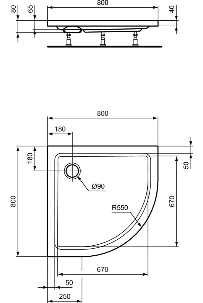 Hotline New Акрилно поддушово корито 80х80