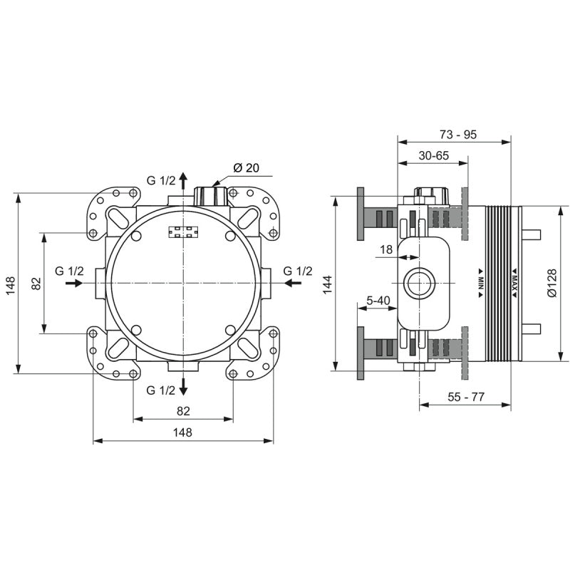 Ceratherm Термостатен смесител за вграждане за вана и душ