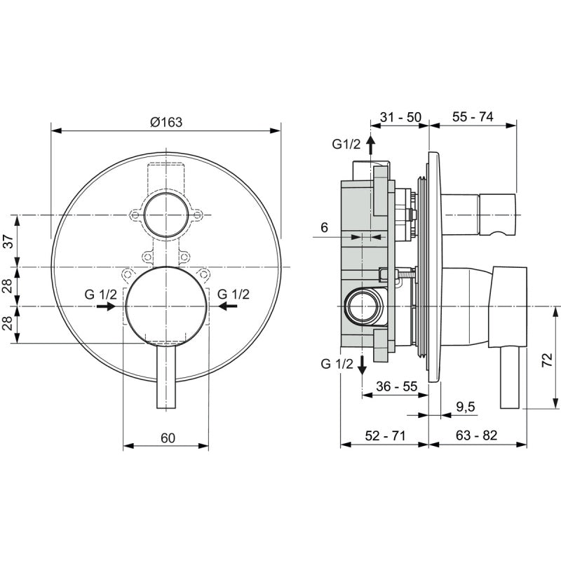 Ceraline Смесител за вграждане за вана и душ