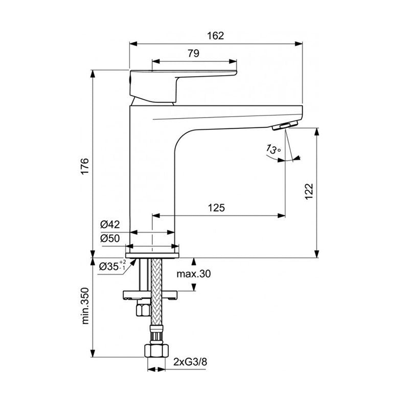 Смесител за умивалник H120 - цвят черен