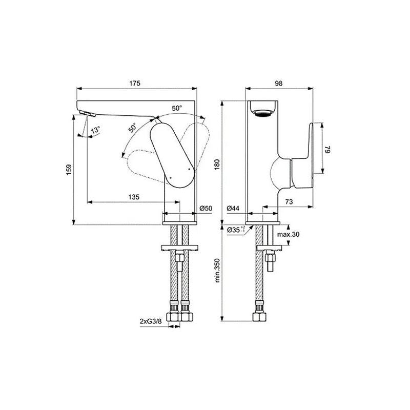 Cerafine O Смесител за умивалник H155