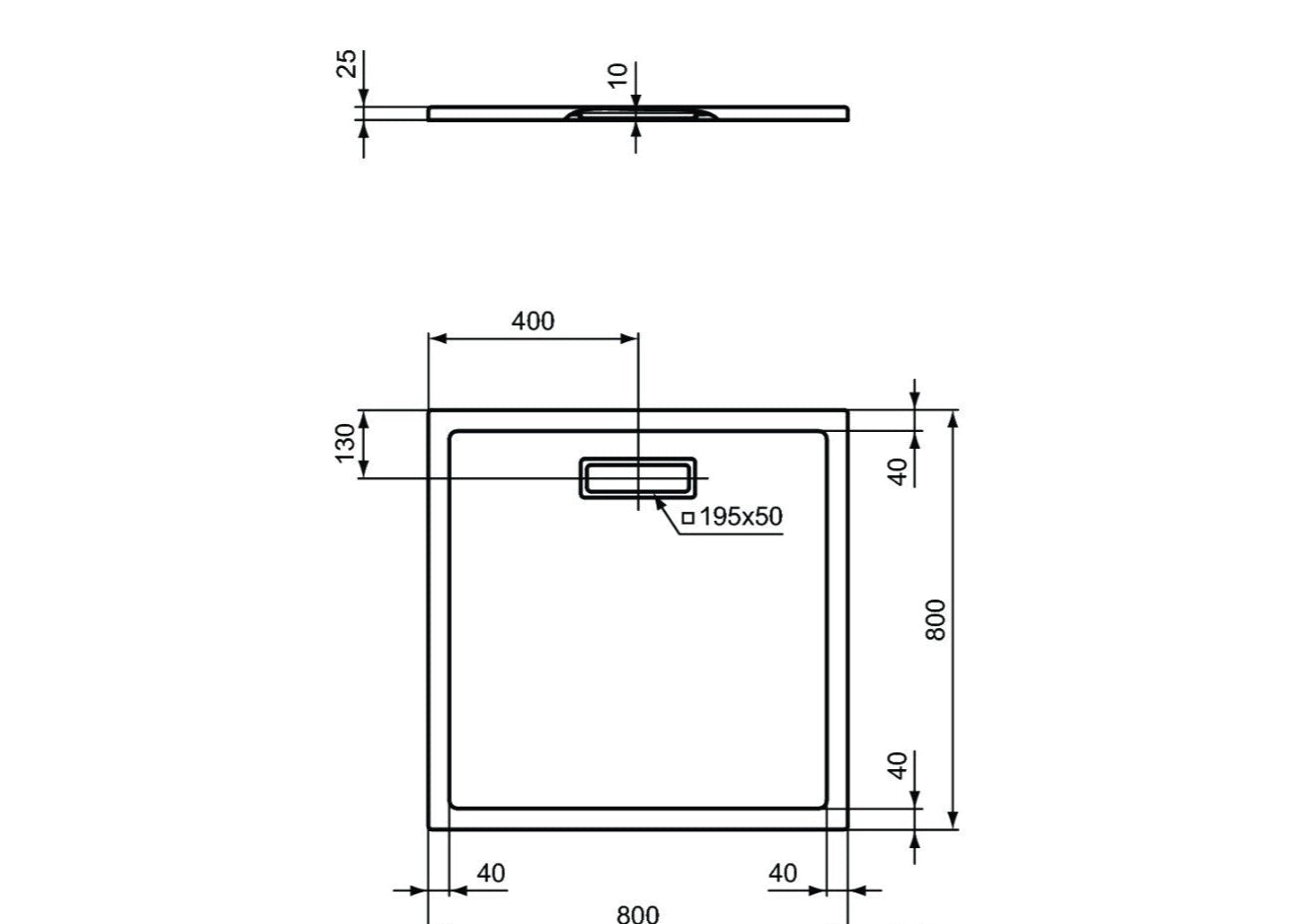 Ideal Standard Ultra Flat Акрилно поддушово корито 80х80