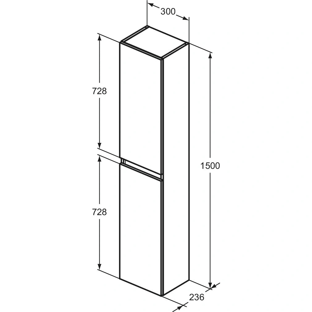 Eurovit+ Шкаф колона за стенен реверсивен монтаж