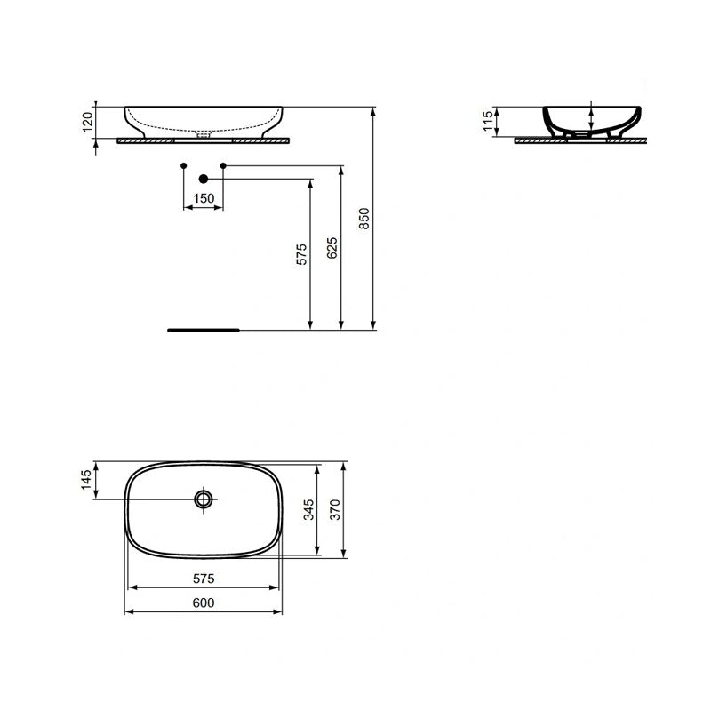 Ideal Standard i.life B Мивка 60см