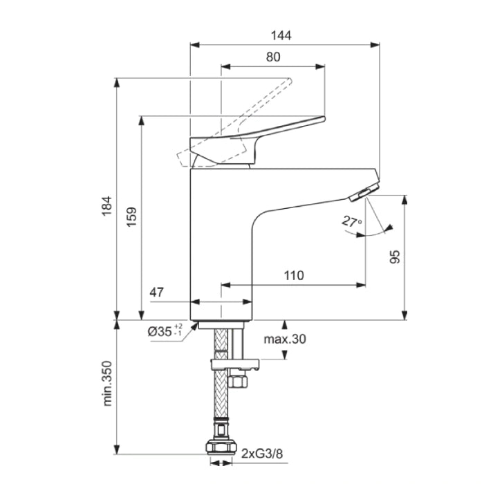 Dorea Смесител за мивка H95