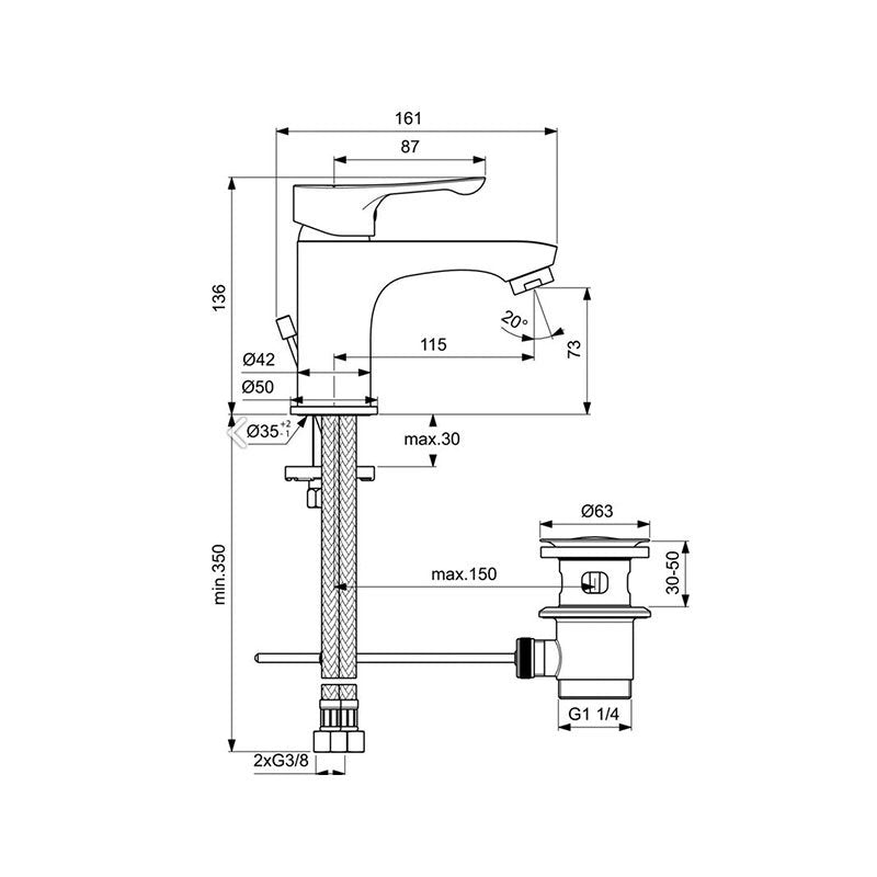 Alpha Смесител за умивалник H75