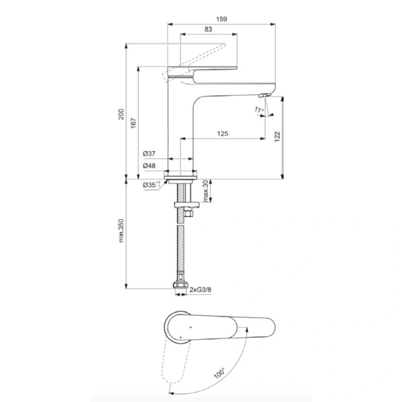 Cerafine O Nuovo Смесител за умивалник H120