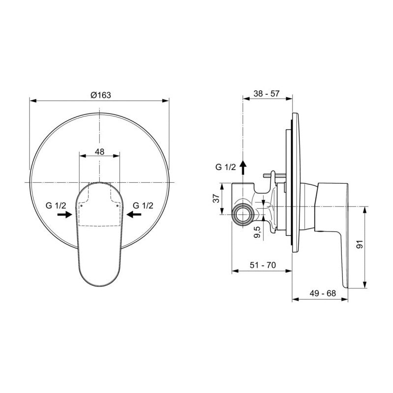Ceralife O Смесител вграден за душ