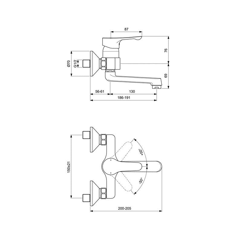 Alpha Смесител стенен за умивалник