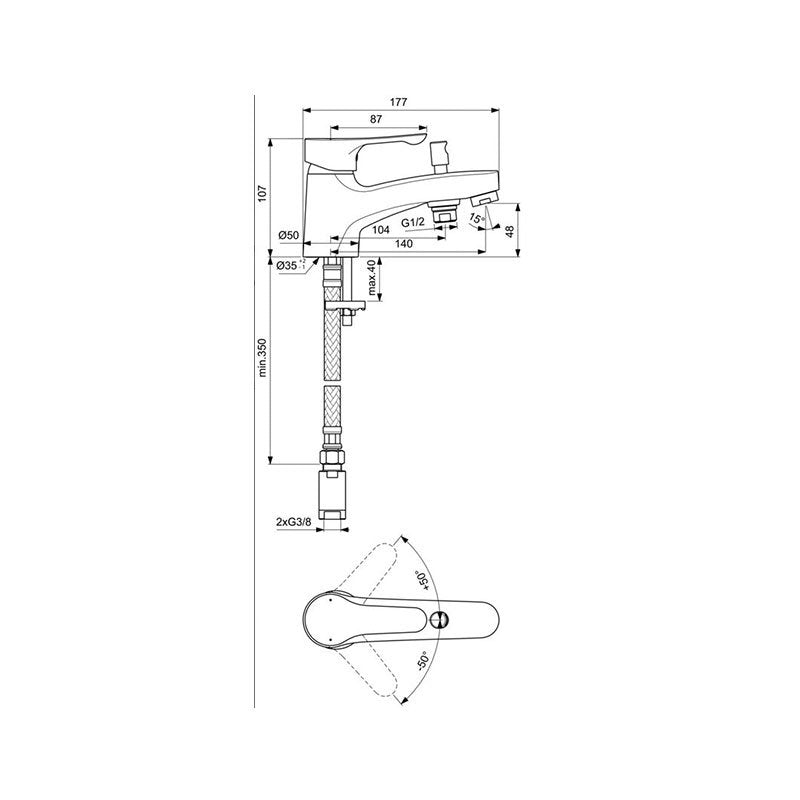 Alpha Смесител стоящ за вана/душ