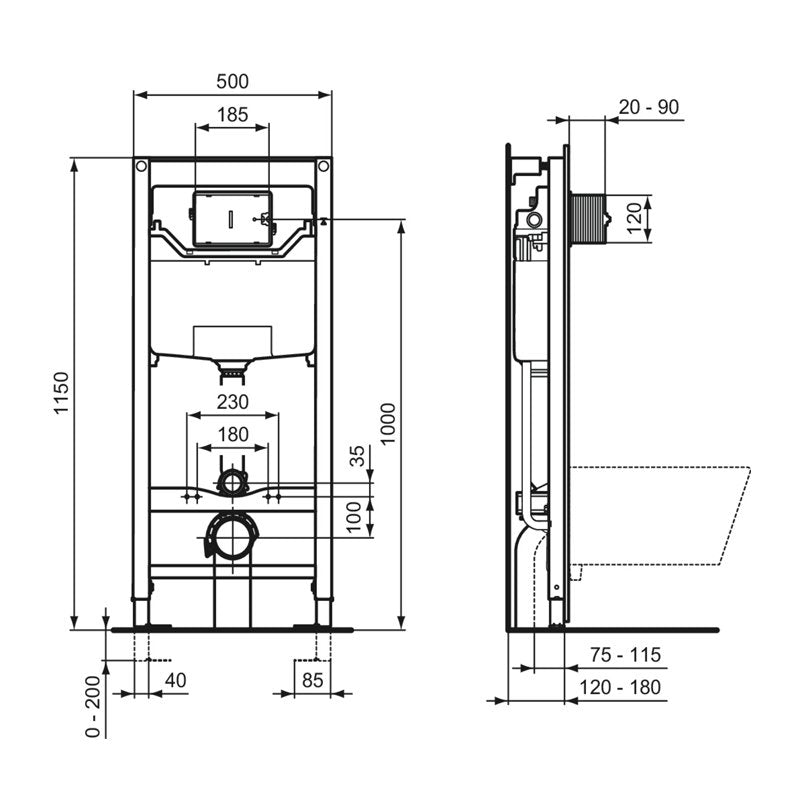 Ellisse Rimless Комплект моноблок