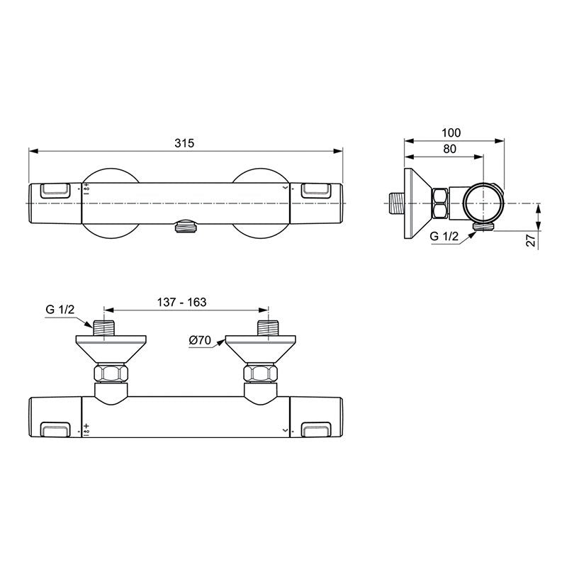 Ceratherm T25 Термостатен смесител за душ