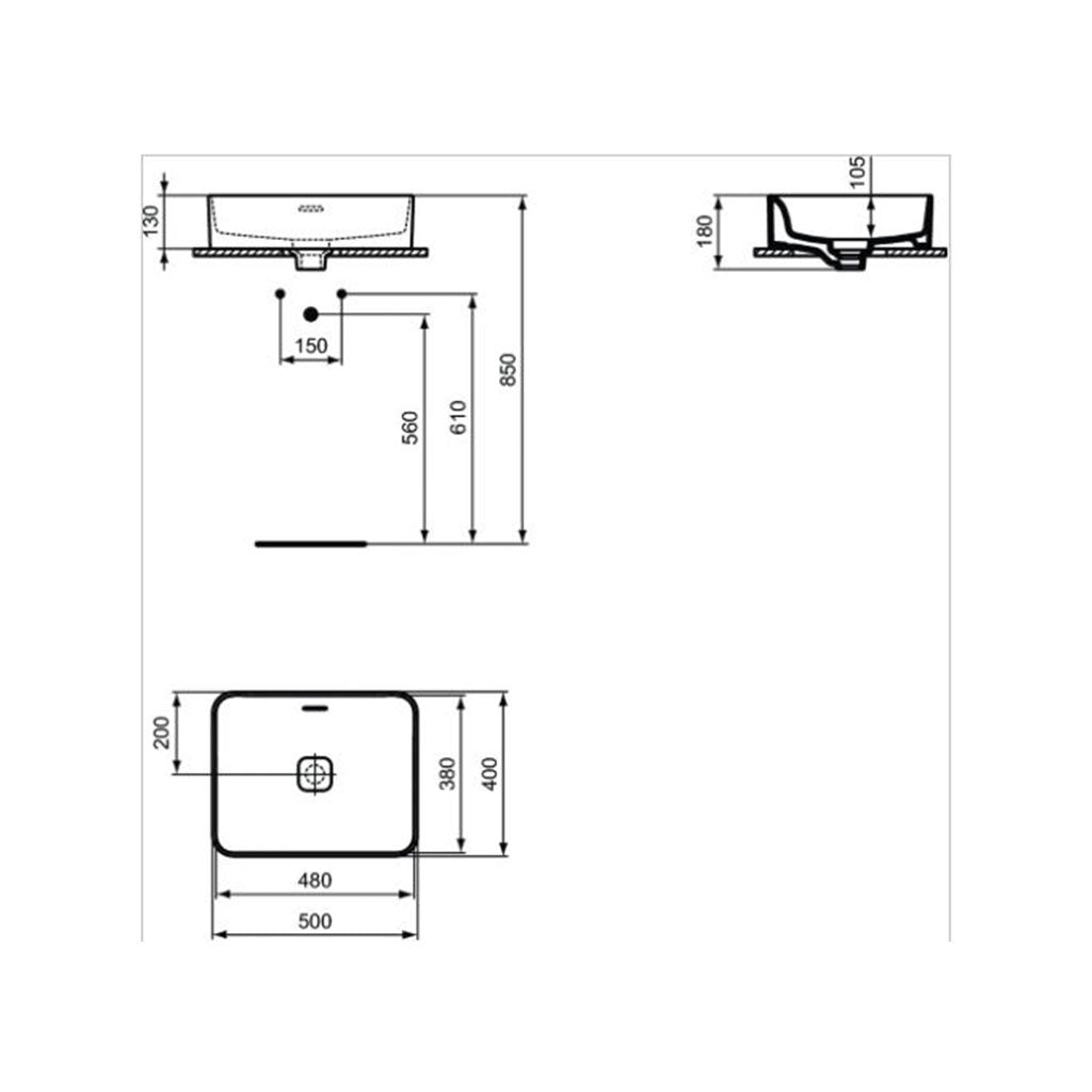 Strada II Мивка 50x40 cm