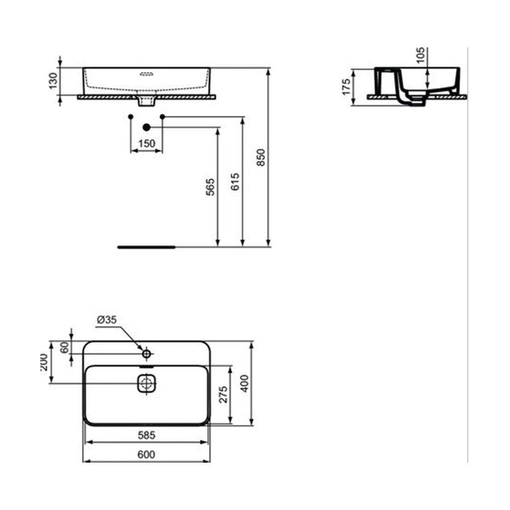 Strada II Мивка 60x40 cm