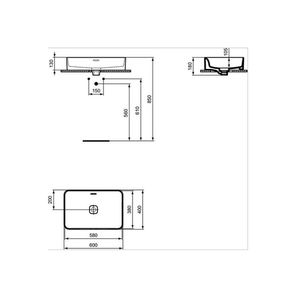 Strada II Мивка 60x40 cm